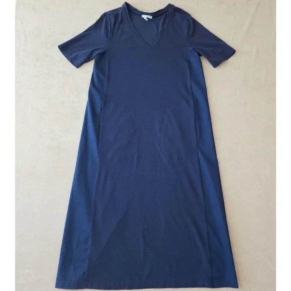 Hinson Wu Christy Dress Knit Jersey A-line Navy Dress pockets SMALL MSRP: $200 - Picture 1 of 11